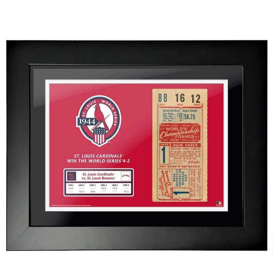 Collectibles & Memorabilia * | Mustang St. Louis Cardinals 1944 World Series 18" X 14" Framed Ticket