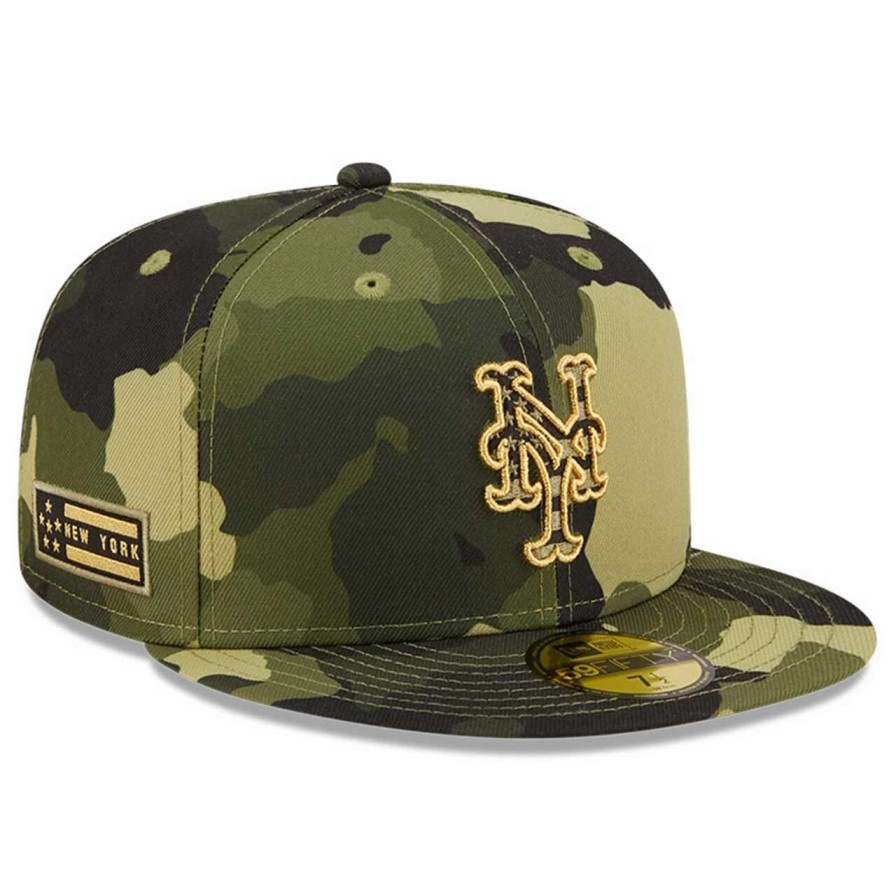 Team * | Men'S New York Mets New Era Camo 2022 Armed Forces Day On-Field 59Fifty Fitted Hat