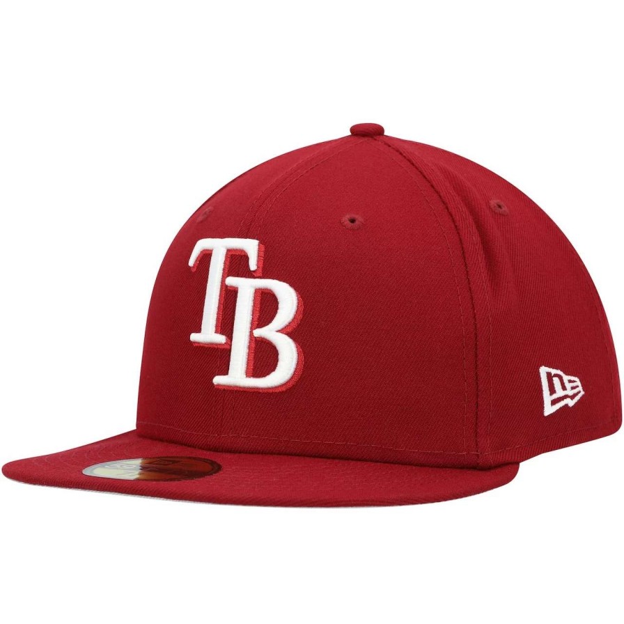 Team * | Men'S Tampa Bay Rays New Era Cardinal White Logo 59Fifty Fitted Hat