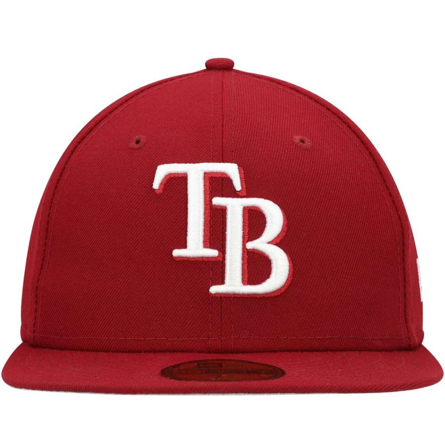 Team * | Men'S Tampa Bay Rays New Era Cardinal White Logo 59Fifty Fitted Hat