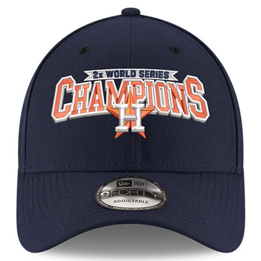 Team * | Men'S Houston Astros New Era Navy Two-Time World Series Champions 9Forty Adjustable Hat