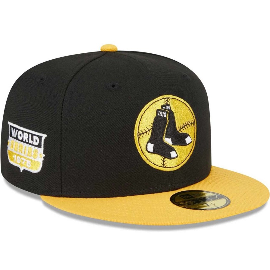 Team * | Men'S Boston Red Sox New Era Black/Gold 59Fifty Fitted Hat