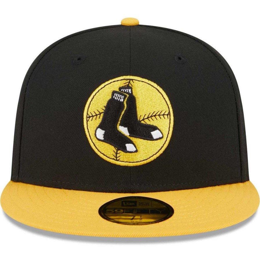 Team * | Men'S Boston Red Sox New Era Black/Gold 59Fifty Fitted Hat