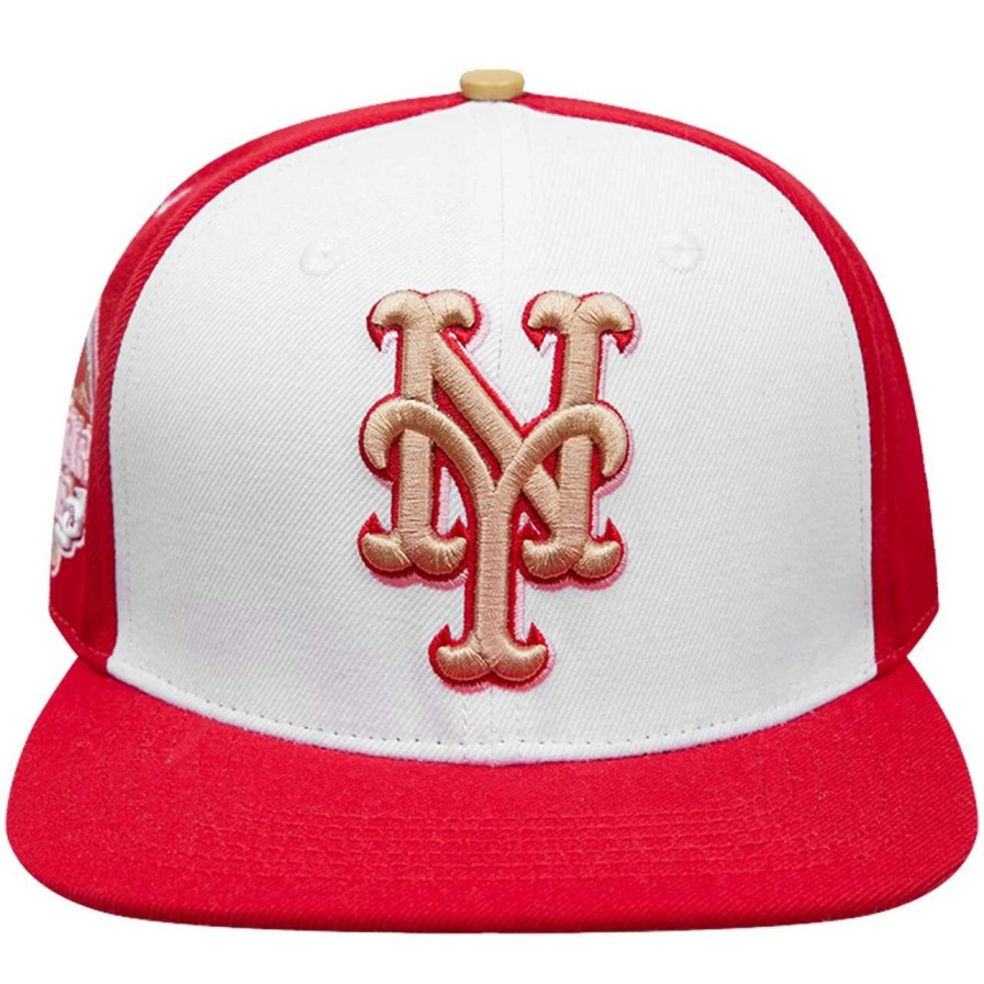 Team * | Men'S New York Mets Pro Standard White/Red Strawberry Ice Cream Drip Snapback Hat