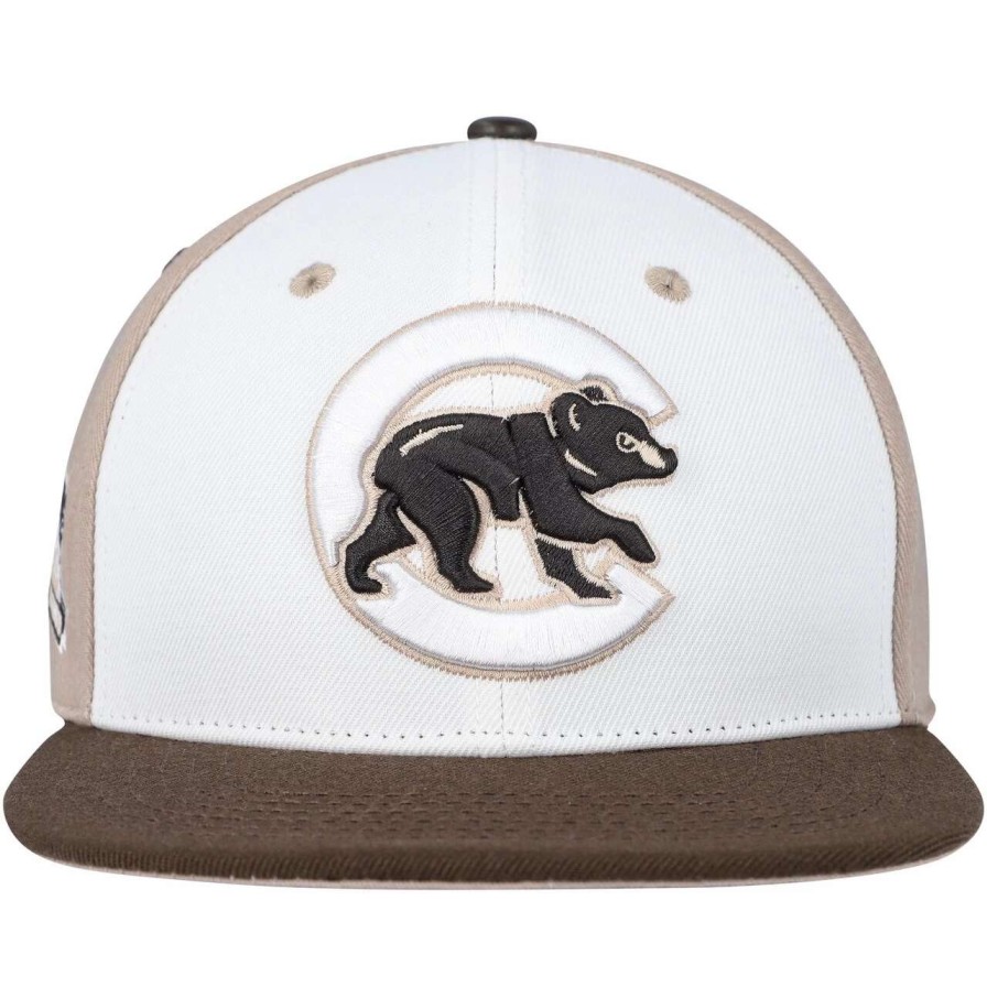 Team * | Men'S Chicago Cubs Pro Standard White/Brown Chocolate Ice Cream Drip Snapback Hat