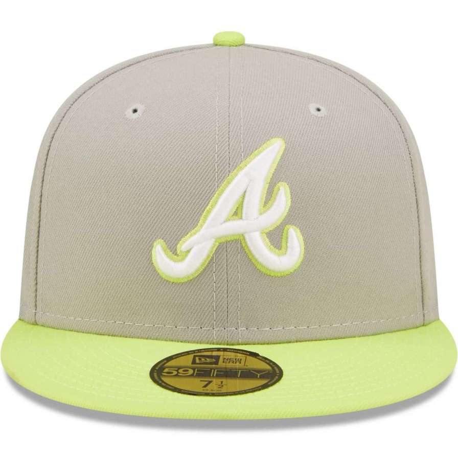 Team * | Men'S Atlanta Braves New Era Gray/Green 40Th Anniversary Cyber 59Fifty Fitted Hat