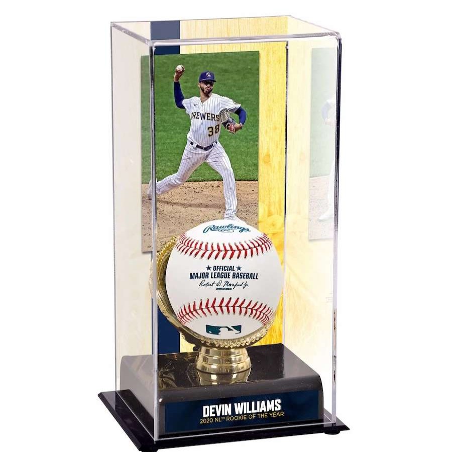 Collectibles & Memorabilia * | Milwaukee Brewers Devin Williams Fanatics Authentic 2020 National League Rookie Of The Year Gold Glove With Image Display Case