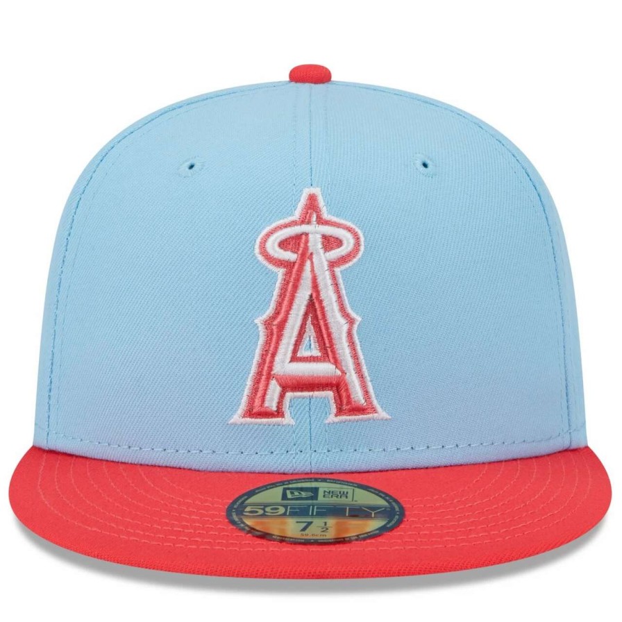 Team * | Men'S Los Angeles Angels New Era Light Blue/Red Spring Color Two-Tone 59Fifty Fitted Hat