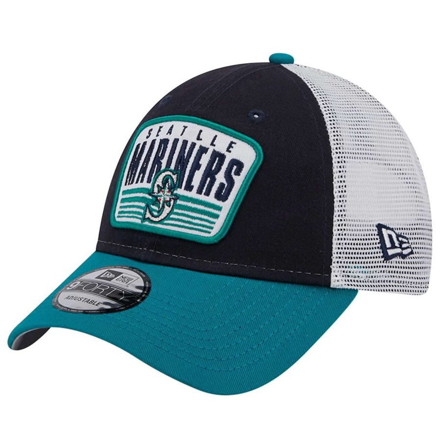 Team * | Men'S Seattle Mariners New Era Navy Two-Tone Patch 9Forty Snapback Hat