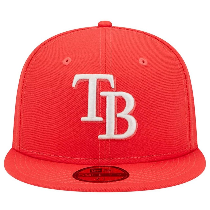 Team * | Men'S Tampa Bay Rays New Era Red Lava Highlighter Logo 59Fifty Fitted Hat