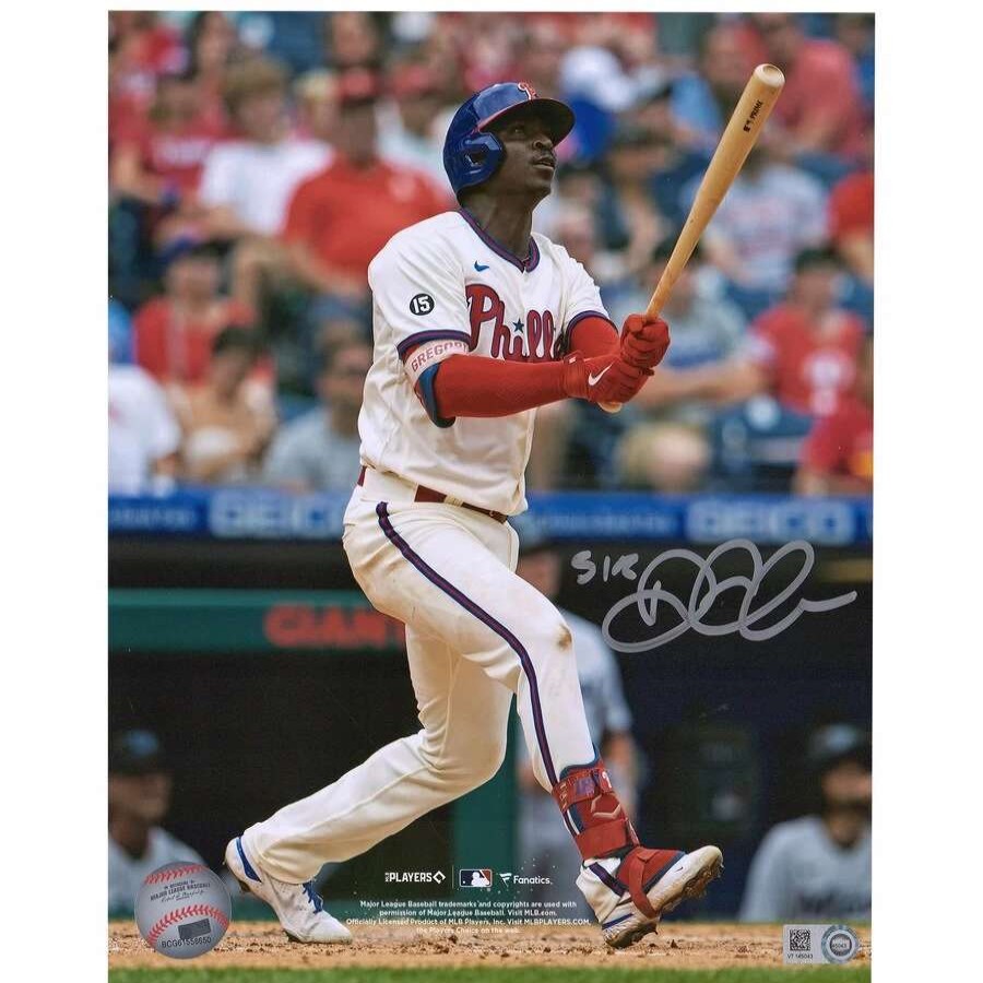 Collectibles & Memorabilia * | Autographed Philadelphia Phillies Didi Gregorius Fanatics Authentic 8" X 10" Hitting In Cream Jersey Photograph