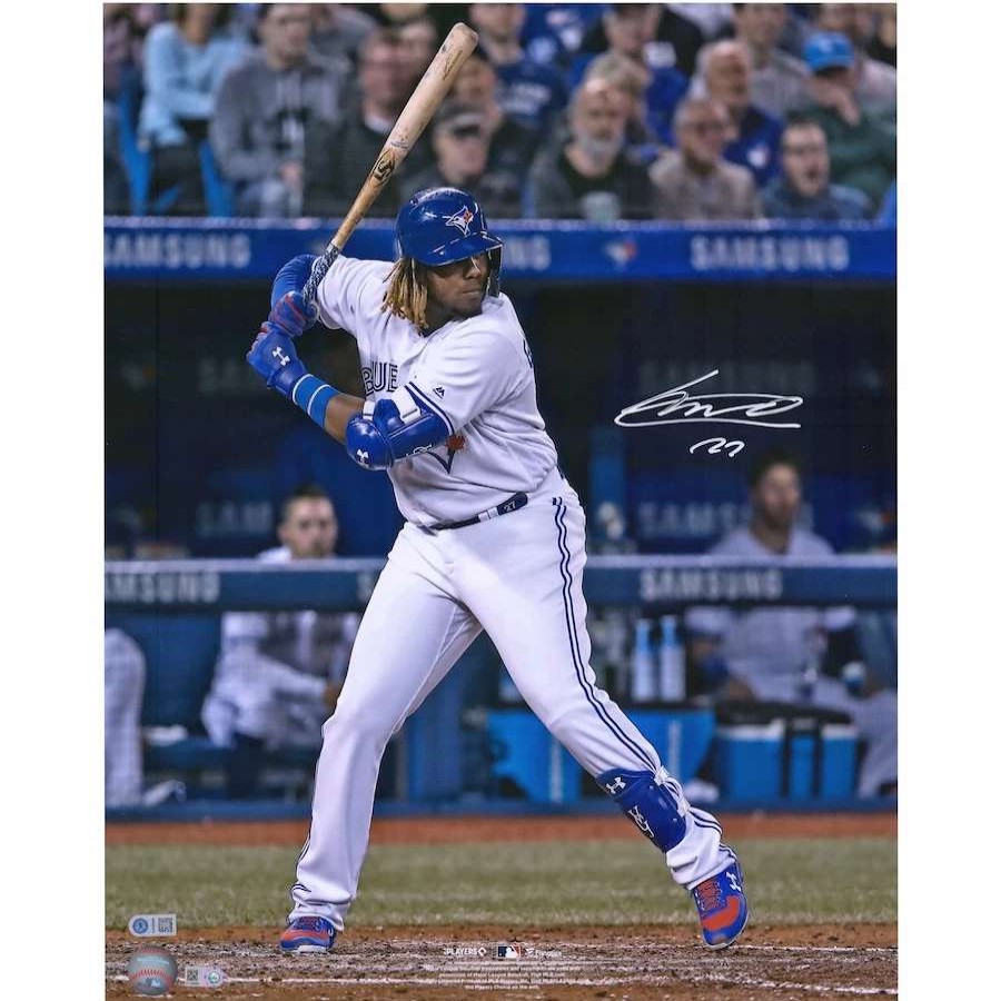 Collectibles & Memorabilia * | Autographed Toronto Blue Jays Vladimir Guerrero Jr. Fanatics Authentic 16 X 20 Hitting In White Jersey Photograph