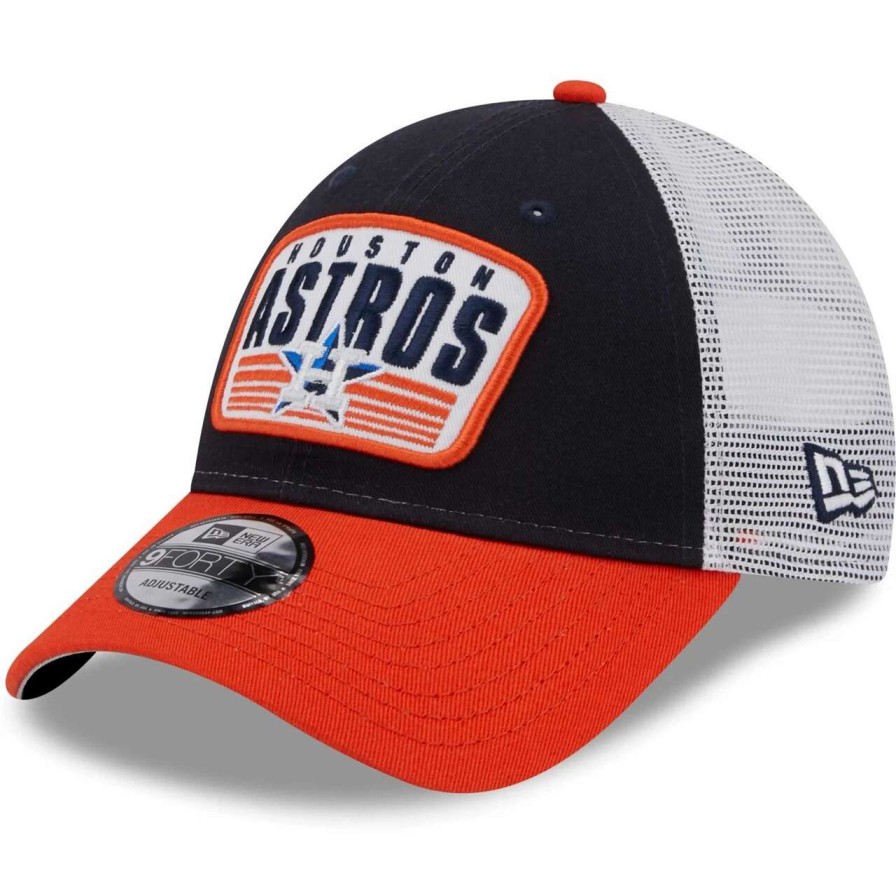 Team * | Youth Houston Astros New Era Navy Patch Trucker 9Forty Snapback Hat