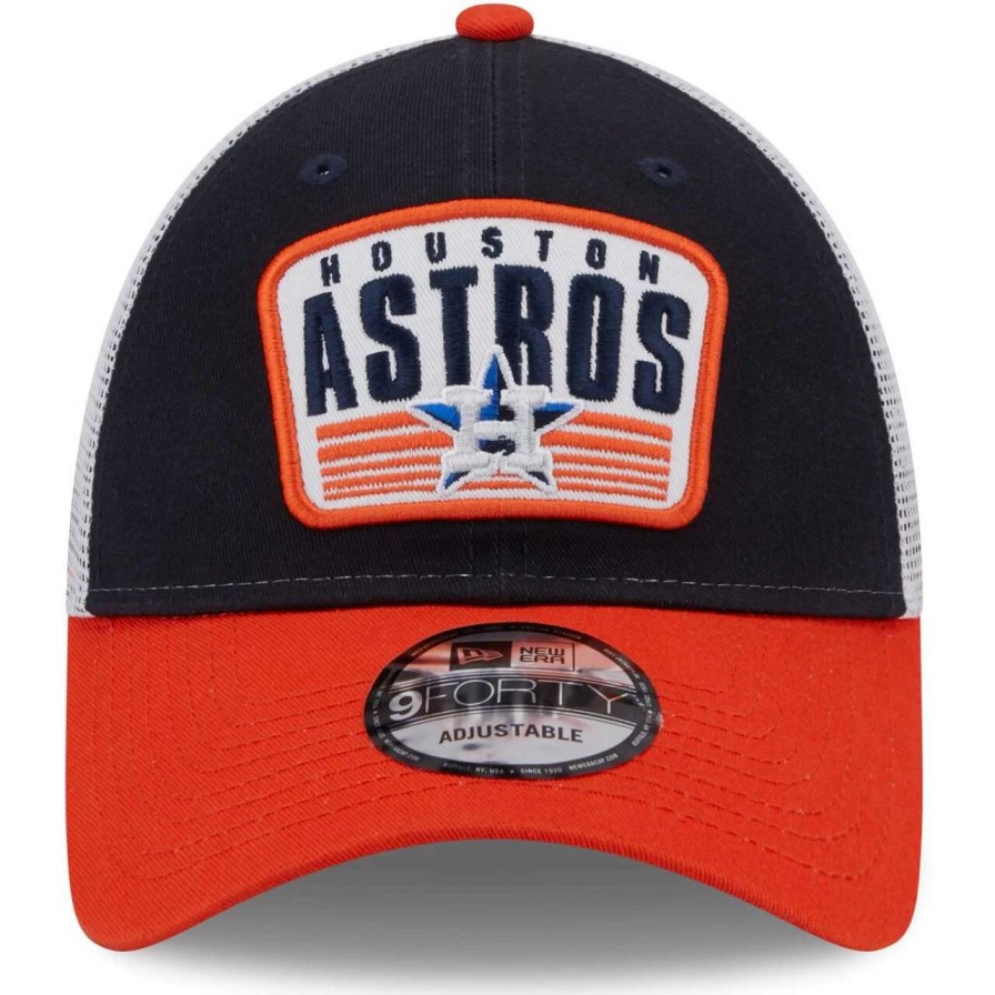 Team * | Youth Houston Astros New Era Navy Patch Trucker 9Forty Snapback Hat