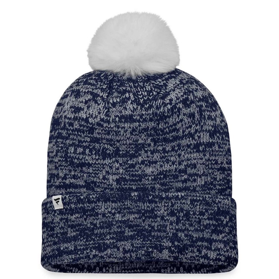 Team * | Women'S Boston Red Sox Fanatics Branded Navy/White Iconic Cuffed Knit Hat With Pom