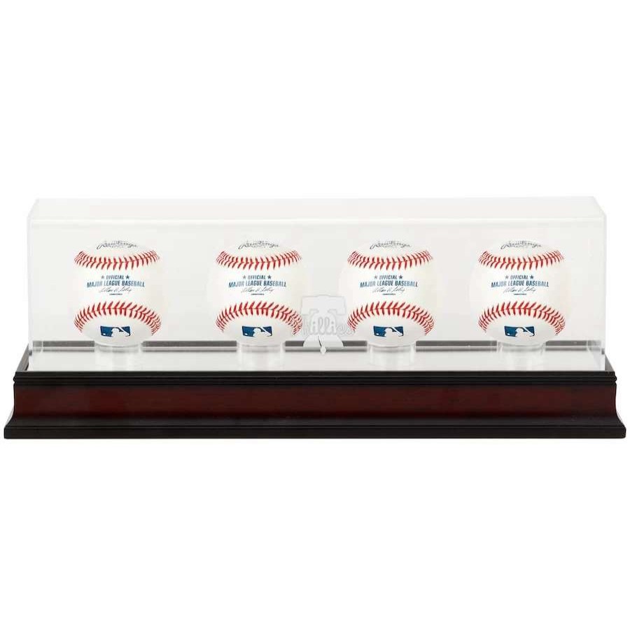 Collectibles & Memorabilia * | Philadelphia Phillies Fanatics Authentic Mahogany 4-Baseball Display Case