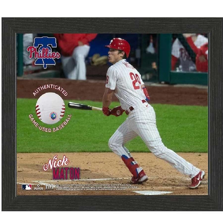 Collectibles & Memorabilia * | Philadelphia Phillies Nick Maton Game-Used Ball Swatch 9" X 11" Frame