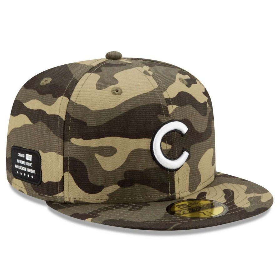 Team * | Men'S Chicago Cubs New Era Camo 2021 Armed Forces Day On-Field 59Fifty Fitted Hat