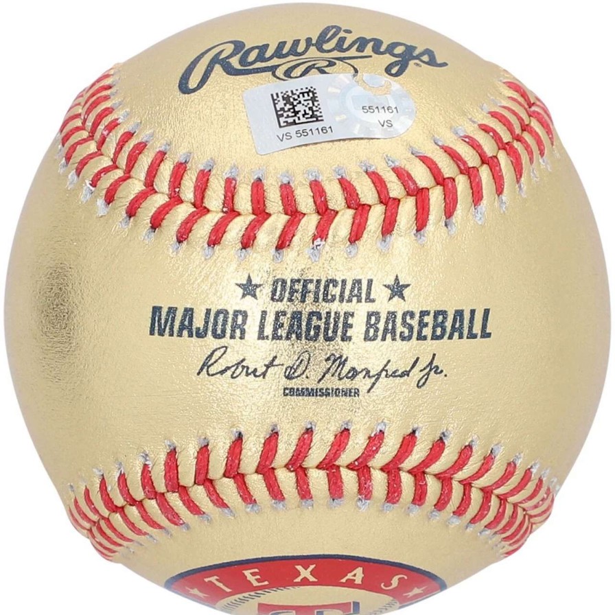 Collectibles & Memorabilia * | Autographed Texas Rangers Corey Seager Fanatics Authentic Gold Leather Baseball