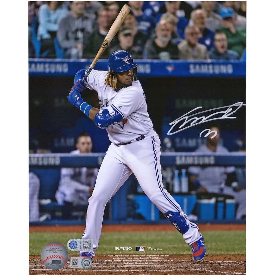 Collectibles & Memorabilia * | Autographed Toronto Blue Jays Vladimir Guerrero Jr. Fanatics Authentic 8 X 10 Hitting In White Jersey Photograph