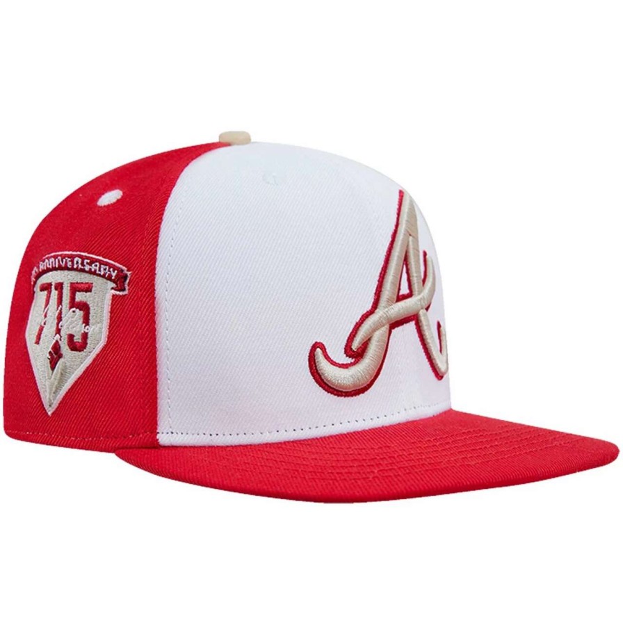 Team * | Men'S Atlanta Braves Pro Standard White/Red Strawberry Ice Cream Drip Snapback Hat