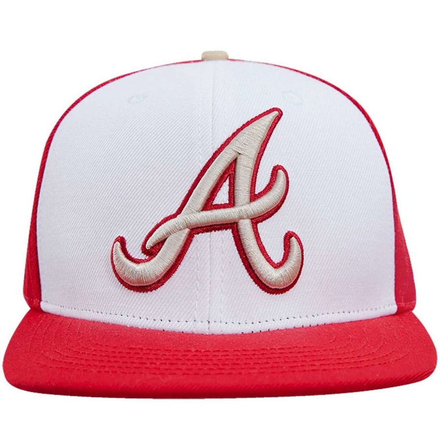 Team * | Men'S Atlanta Braves Pro Standard White/Red Strawberry Ice Cream Drip Snapback Hat