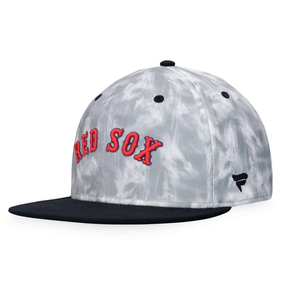 Team * | Men'S Boston Red Sox Fanatics Branded Black/White Smoke Dye Fitted Hat