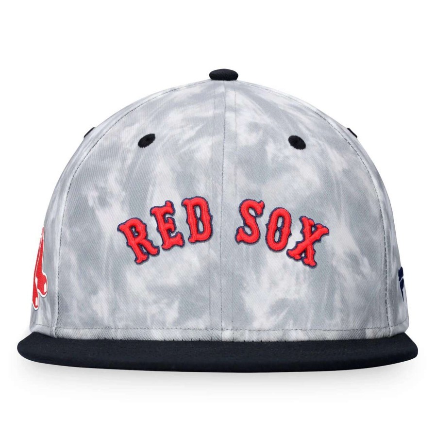 Team * | Men'S Boston Red Sox Fanatics Branded Black/White Smoke Dye Fitted Hat