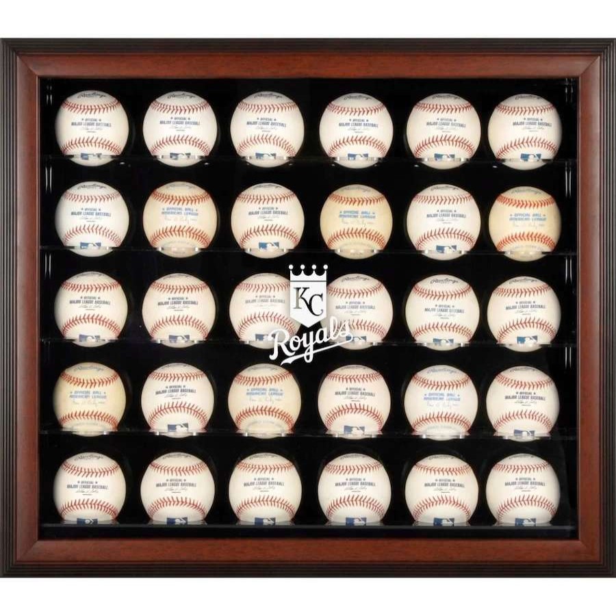 Collectibles & Memorabilia * | Kansas City Royals Fanatics Authentic Logo Brown Framed 30-Ball Display Case