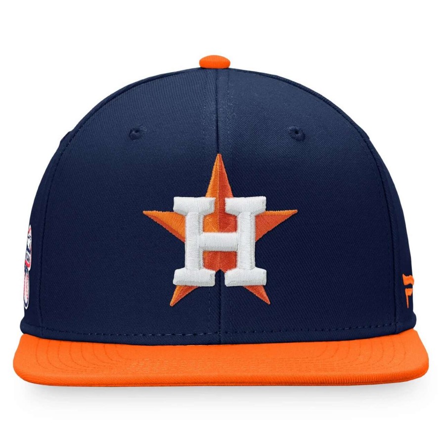 Team * | Men'S Houston Astros Fanatics Branded Navy/Orange Fundamental Two-Tone Snapback Hat