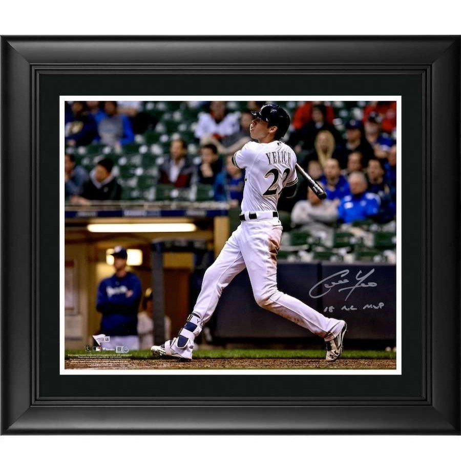 Collectibles & Memorabilia * | Autographed Milwaukee Brewers Christian Yelich Fanatics Authentic Framed 16 X 20 Horizontal Swinging Photograph With "18 Nl Mvp" Inscription