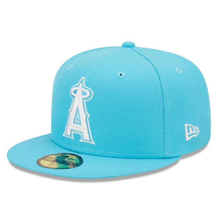 Team * | Men'S Los Angeles Angels New Era Blue Vice Highlighter Logo 59Fifty Fitted Hat