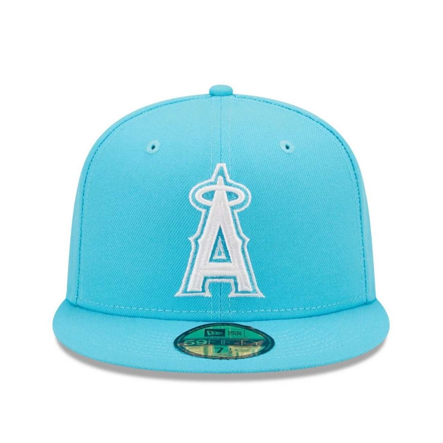 Team * | Men'S Los Angeles Angels New Era Blue Vice Highlighter Logo 59Fifty Fitted Hat