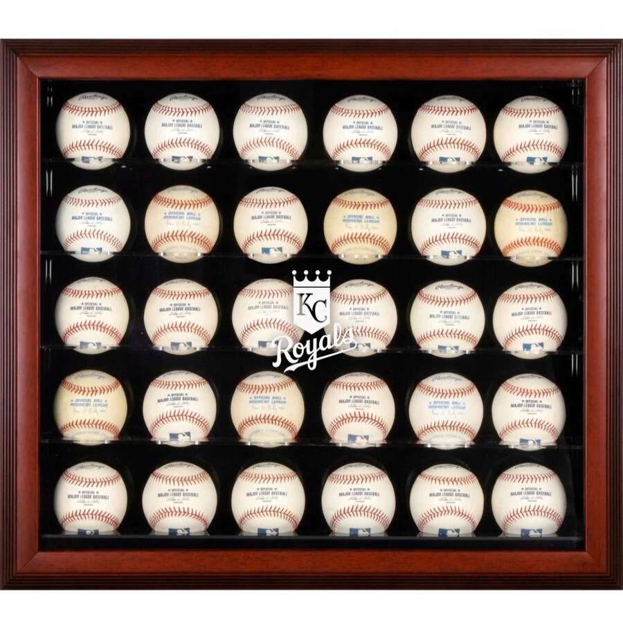 Collectibles & Memorabilia * | Kansas City Royals Fanatics Authentic Logo Mahogany Framed 30-Ball Display Case