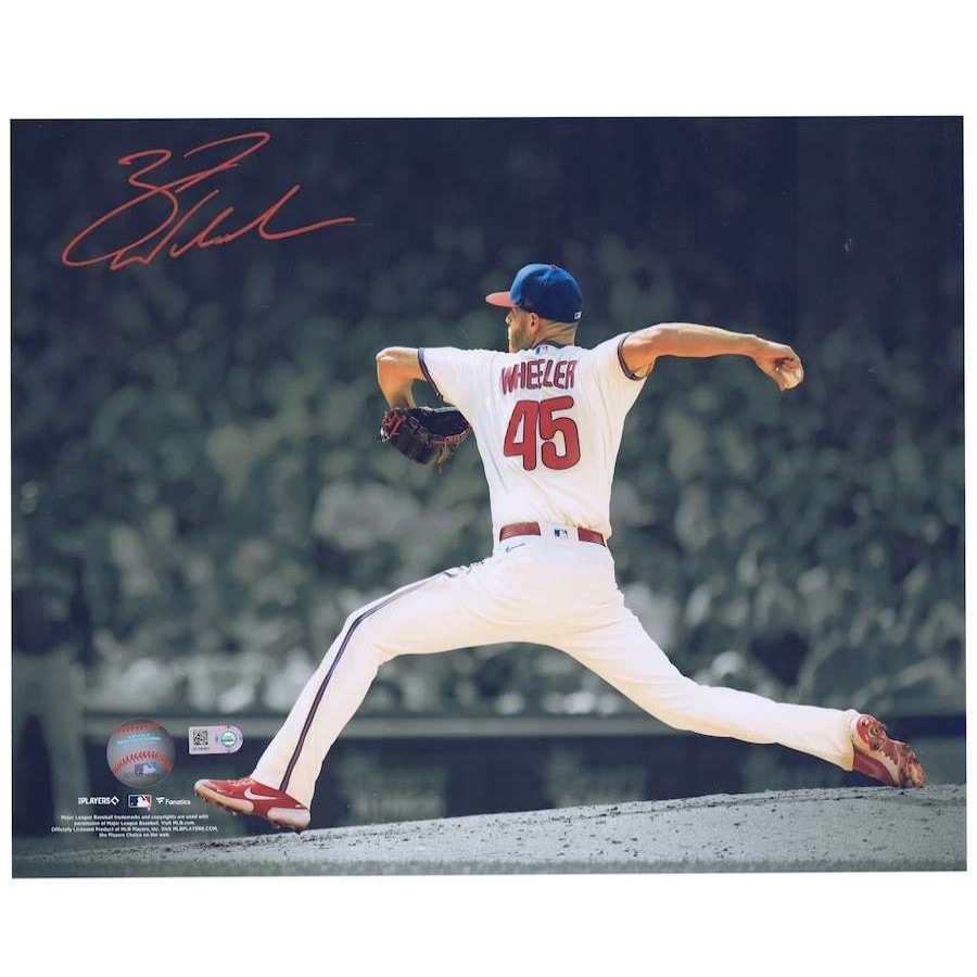 Collectibles & Memorabilia * | Autographed Philadelphia Phillies Zack Wheeler Fanatics Authentic 11 X 14 Pitching Spotlight Photograph