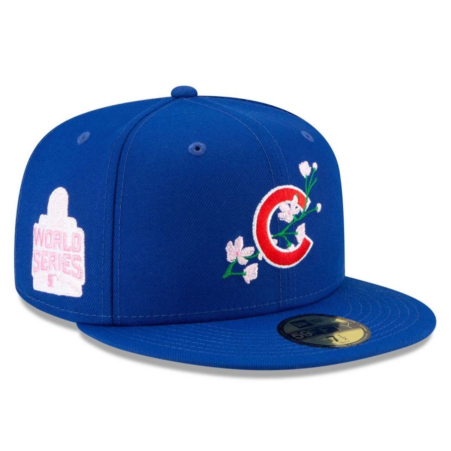 Team * | Men'S Chicago Cubs New Era Royal 2016 World Series Bloom Side Patch 59Fifty Fitted Hat