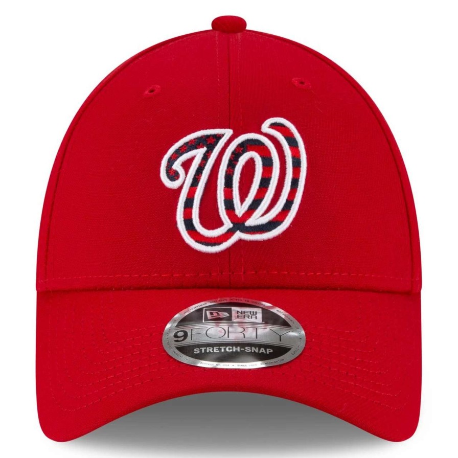 Team * | Men'S Washington Nationals New Era Red 4Th Of July 9Forty Snapback Adjustable Hat