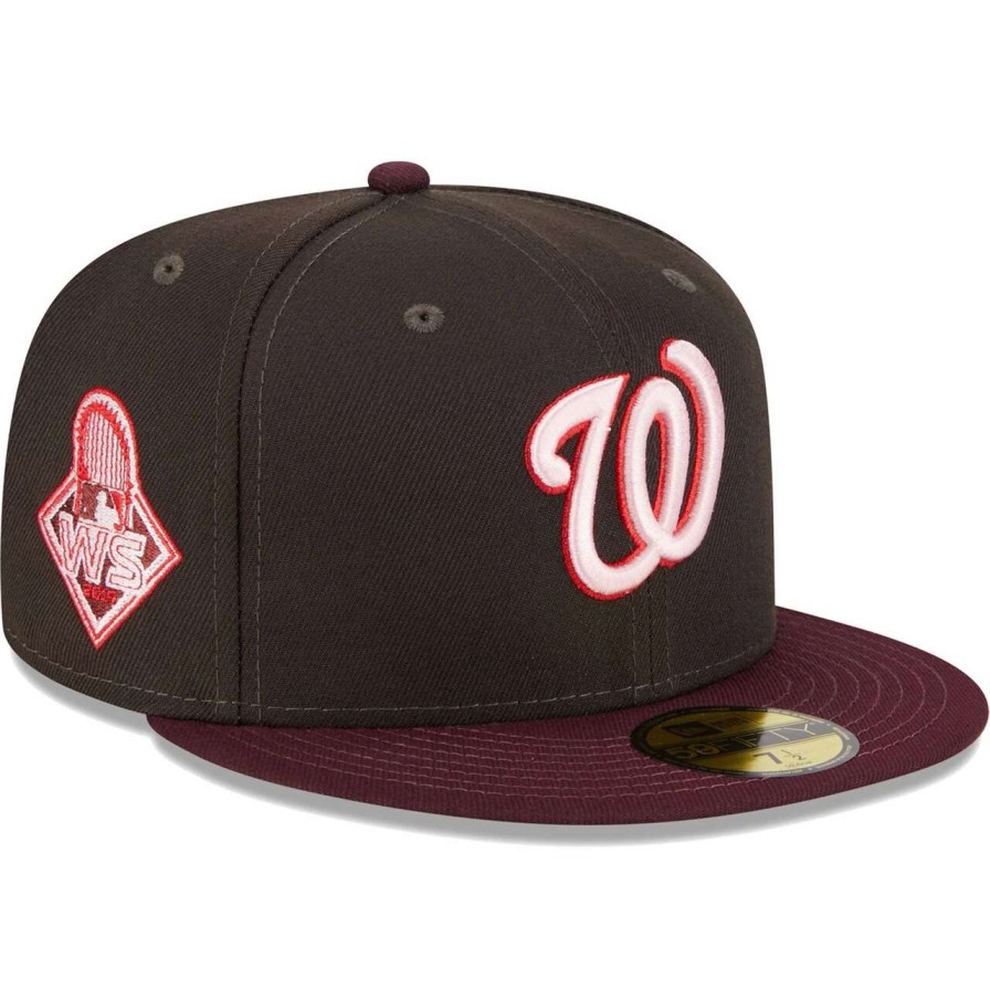 Team * | Men'S Washington Nationals New Era Brown/Maroon Chocolate Strawberry 59Fifty Fitted Hat