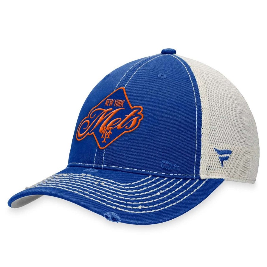 Team * | Men'S New York Mets Fanatics Branded Royal Heritage Trucker Snapback Hat