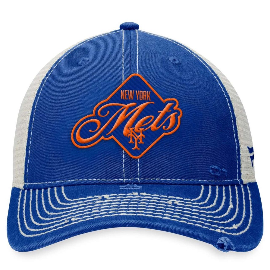 Team * | Men'S New York Mets Fanatics Branded Royal Heritage Trucker Snapback Hat