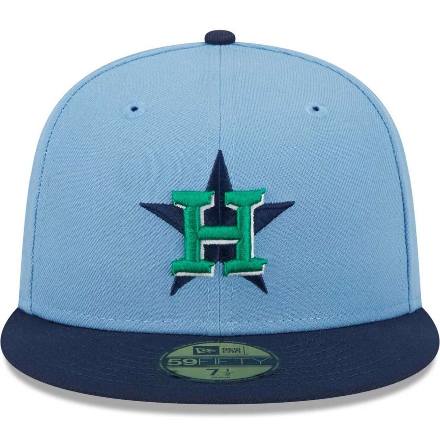 Team * | Men'S Houston Astros New Era Light Blue/Navy Green Undervisor 59Fifty Fitted Hat