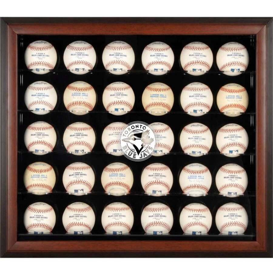 Collectibles & Memorabilia * | Toronto Blue Jays Fanatics Authentic Logo Brown Framed 30-Ball Display Case