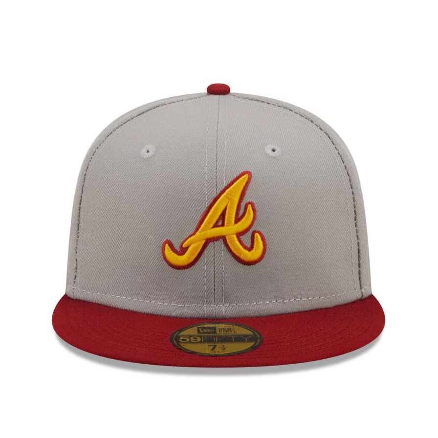 Team * | Men'S Atlanta Braves New Era Gray/Red 2011 Mlb All-Star Game Navy Undervisor 59Fifty Fitted Hat