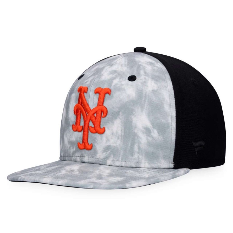 Team * | Men'S New York Mets Majestic Gray Smoke Dye Snapback Hat