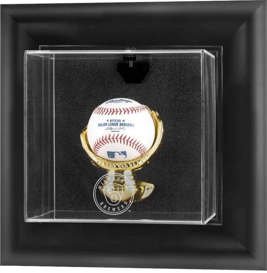 Collectibles & Memorabilia * | Milwaukee Brewers Fanatics Authentic Black Framed Wall-Mounted 2020-Present Logo Baseball Display Case