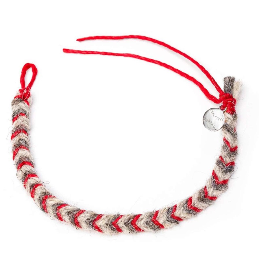 Collectibles & Memorabilia * | Texas Rangers Tokens And Icons Game-Used Baseball Yarn Bracelet