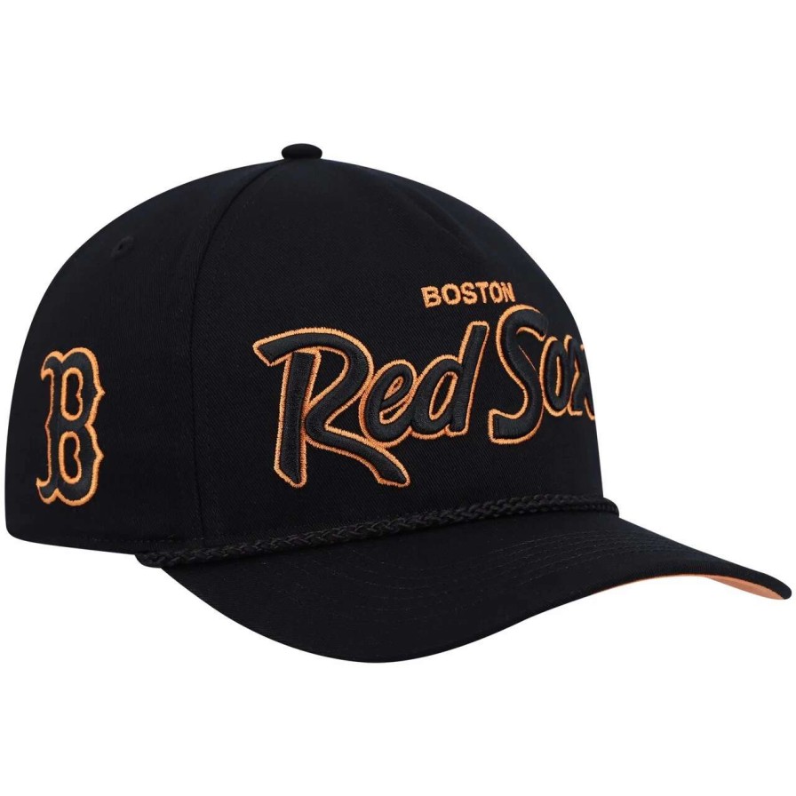 Team * | Men'S Boston Red Sox '47 Black Mango Undervisor Hitch Snapback Hat