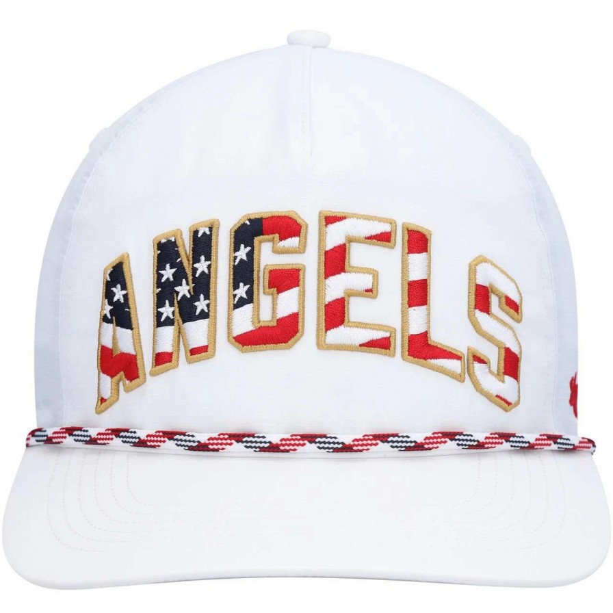 Team * | Men'S Los Angeles Angels '47 White Flag Flutter Hitch Snapback Hat