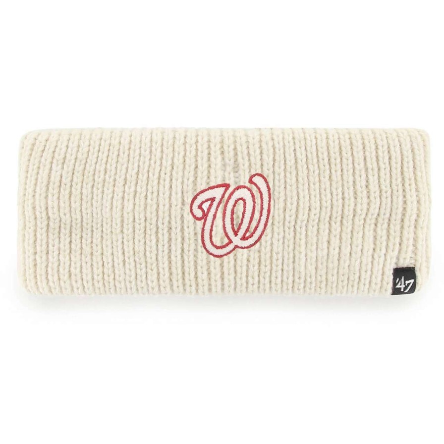 Team * | Women'S Washington Nationals '47 Cream Logo Meeko Knit Headband