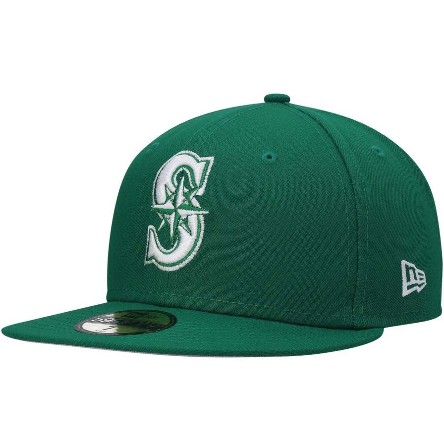 Team * | Men'S Seattle Mariners New Era Kelly Green White Logo 59Fifty Fitted Hat